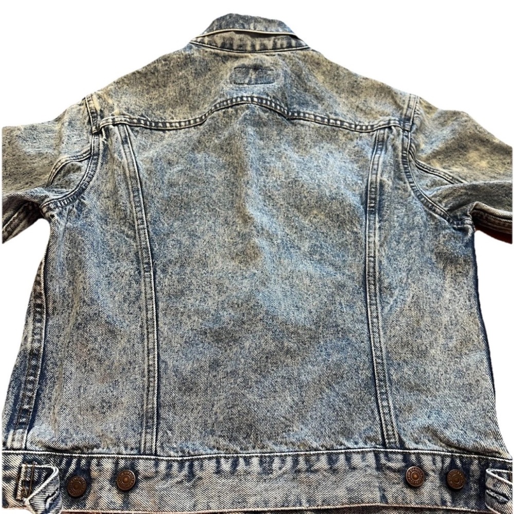 Vintage 80s Levis 70506 0214 Acid Wash Denim Trucker Jacket Men Size 42 USA Made - Picture 8 of 14